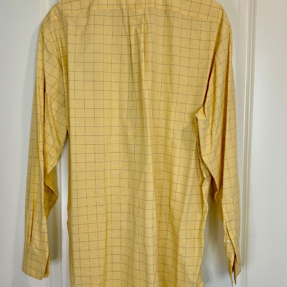 Brooks Brothers Long Sleeve Button Shirt (Size 16.5 - 4/5) Cotton - Yellow Plaid - Picture 5 of 5